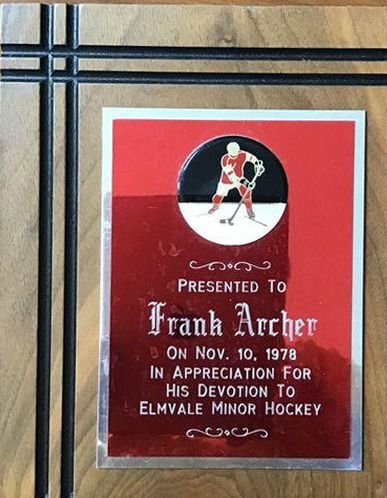 2021 Builder Inductee Frank Archer For Devotion To Elmvale Minor Hockey