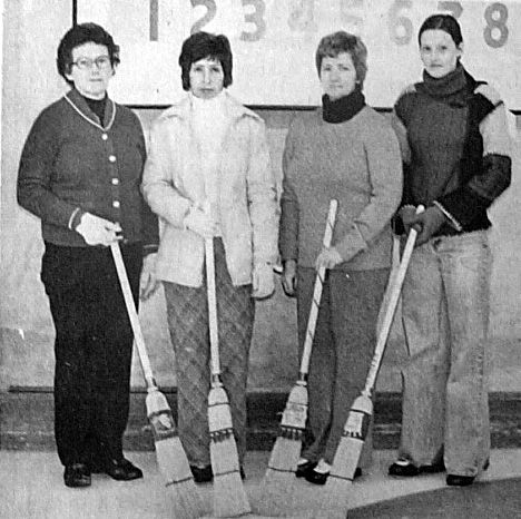 Heritage  Marlene Tinney  2014 Inductee  Joan McAuley  Pat McAuley  And Judy Kelly  PM Curling Champions  1977  